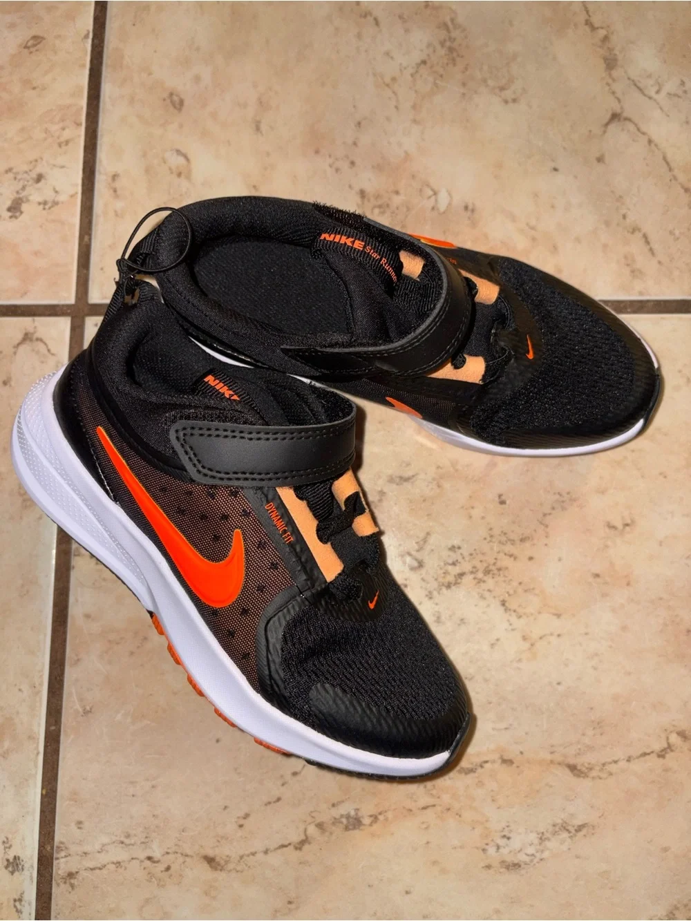 New Nike Kids' Black & Orange Sneakers